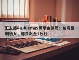 汇友爆料Bluemax黑平台骗局：被高盈利诱入，却只出金1分钱